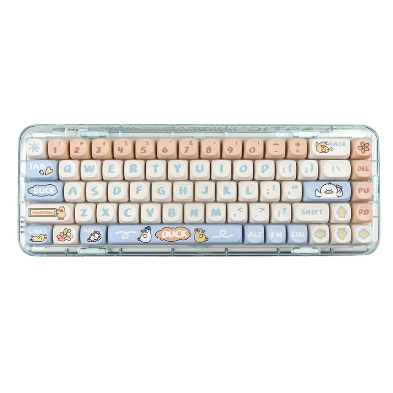 退屈なアヒルキーキャップかわいい漫画 MOA 高さ PBT 昇華 GH60 64 68 75 98 メカニカルキーボードキャップ|undefined