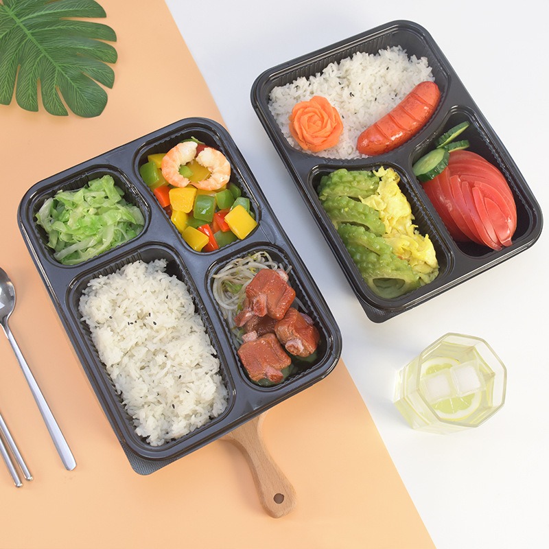 Caja de almuerzo de cinco rejillas caja de almuerzo desechable caja de embalaje para llevar de gran capacidad microondas calefacción caja de almuerzo lote de fábrica