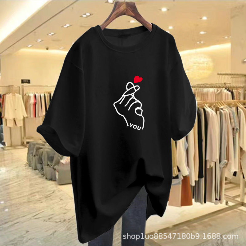 New Mid-Length Tops for Women, Trendy Half-T-Shirts for Female Students, Korean Style, Loose and Slimming