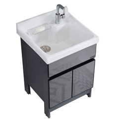 IYR7陽台洗衣櫃浴室櫃組合帶搓板太空鋁水槽小戶型單櫃洗手池台盆