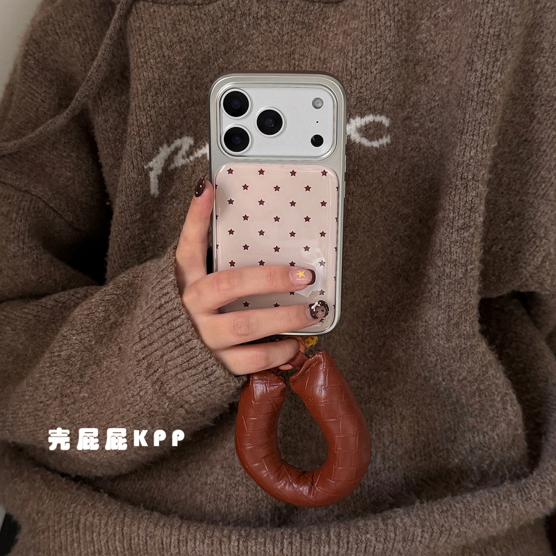 Kpp Retro Brown Simple Epoxy Star Ins15 Suitable for 17Pro Apple 17Promax Phone Case I