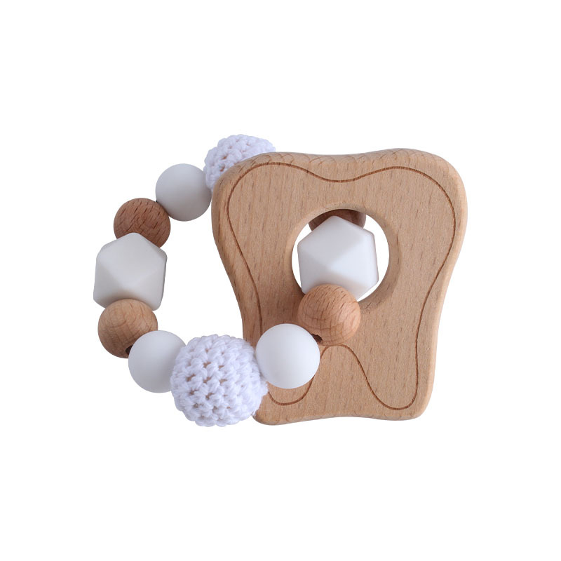 Nuevo DIY creativo de la historieta haya mordedor bebé haya aguacate silicona pulsera mordedor molienda varilla