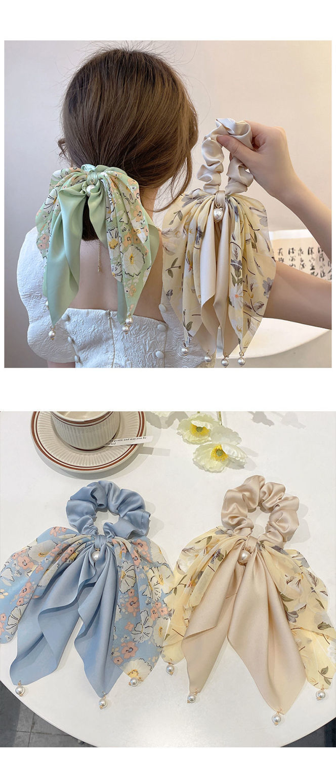 Casual Plant Flower Artificial Pearl Cloth Pearl Bowknot Hair Tie display picture 1