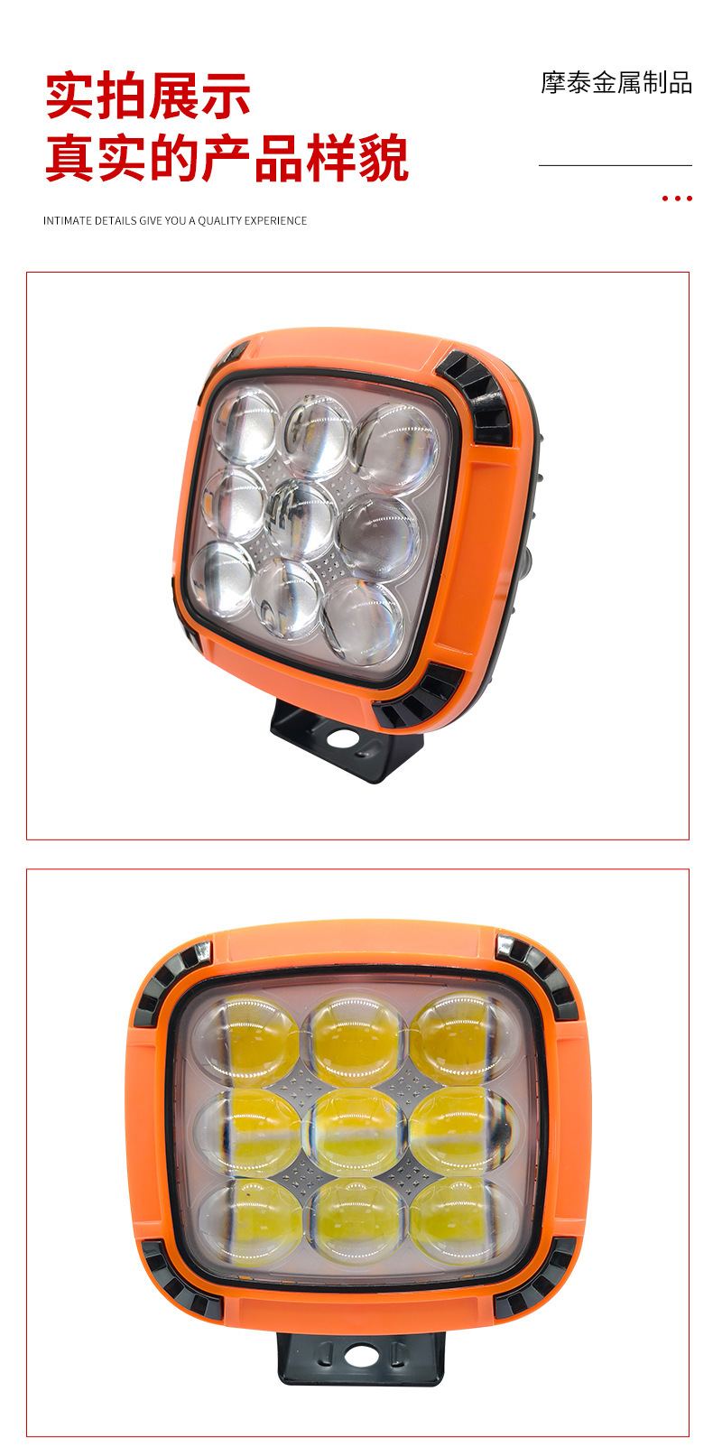 Cross-border wide-voltage external motorcycle light, white and yellow front headlight, motorcycle and electric vehicle lighting, Fengwu 9 beads