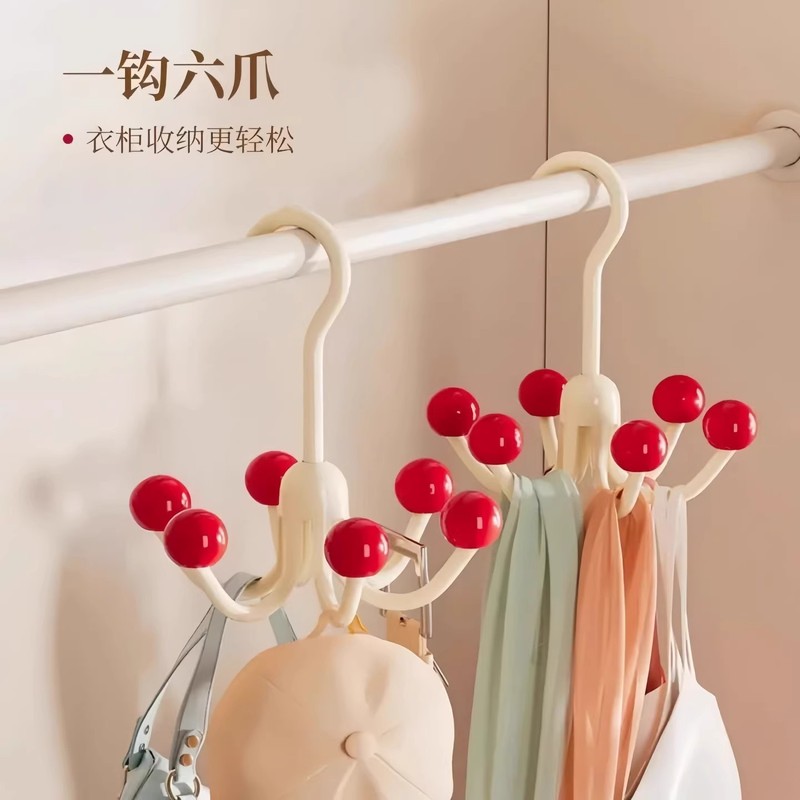 多巴胺旋转六爪挂钩挂帽子收纳神器门后衣柜吊带毛巾包包展示置物|undefined