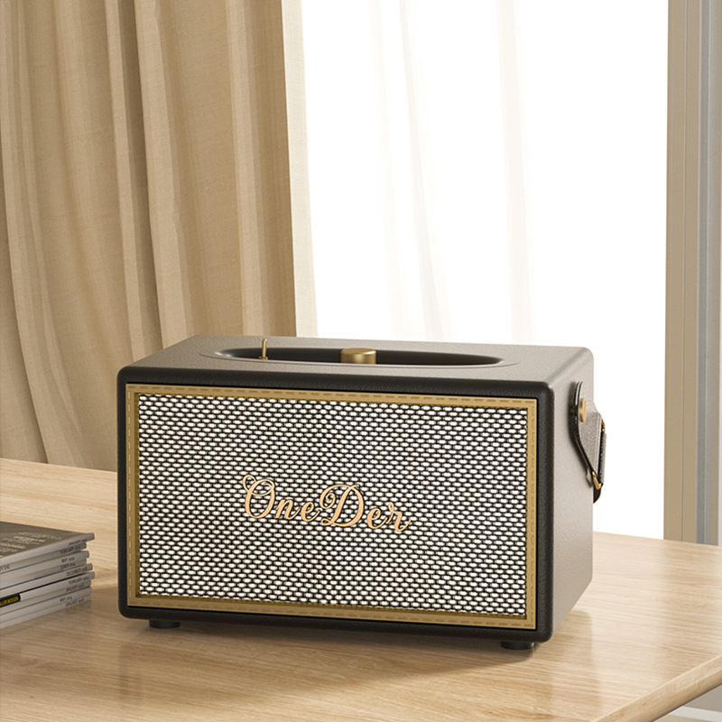Vintage wood Bluetooth speaker outdoor household desktop sound subwoofer nostalgic gift high sound quality