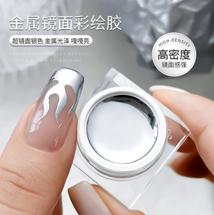 New mirror painted nail polish glue high density hook line embellishment painted flower metal gold and silver wear nail hand painted glue wholesale