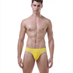 Cross-border men's triangular breathable mid-rise shorts men's striped 40-ply cotton underwear for young men wholesale