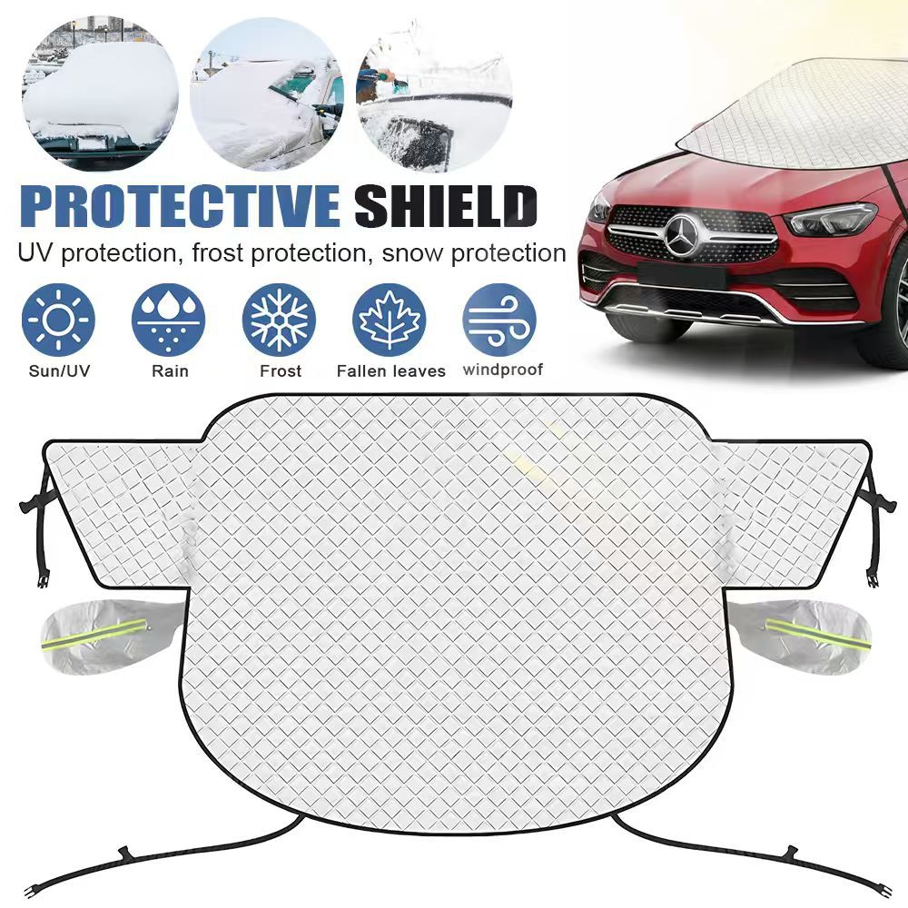 Suministro transfronterizo de fundas para autos, protectores de parabrisas contra la nieve, protectores de nieve para invierno, modelos universales para modelos de autos específicos.