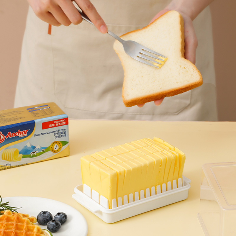 Caja de corte de mantequilla Caja de almacenamiento de alimentos con cubierta Caja de almacenamiento de almacenamiento de queso congelador
