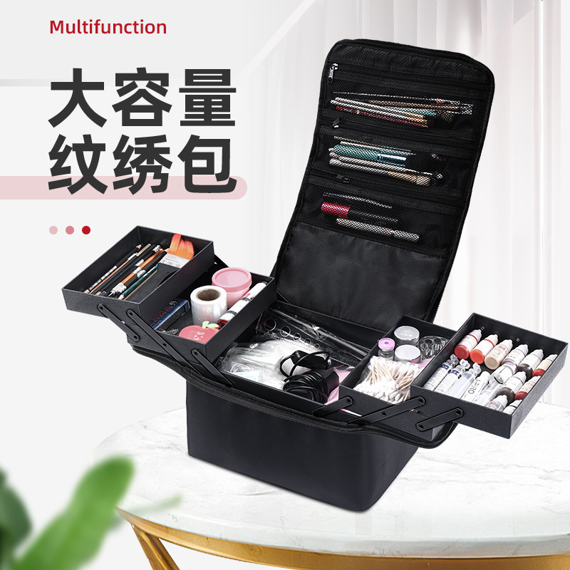 Large Large-Capacity Multi-Layer Professional Cosmetic Bag Portable Nail Art Tattoo Makeup Tool Box Wholesale Dropshipping Large Large-Capacity Multi-Layer Professional Cosmetic Bag Portable Nail Art Tattoo Makeup Tool Box Wholesale Dropshipping