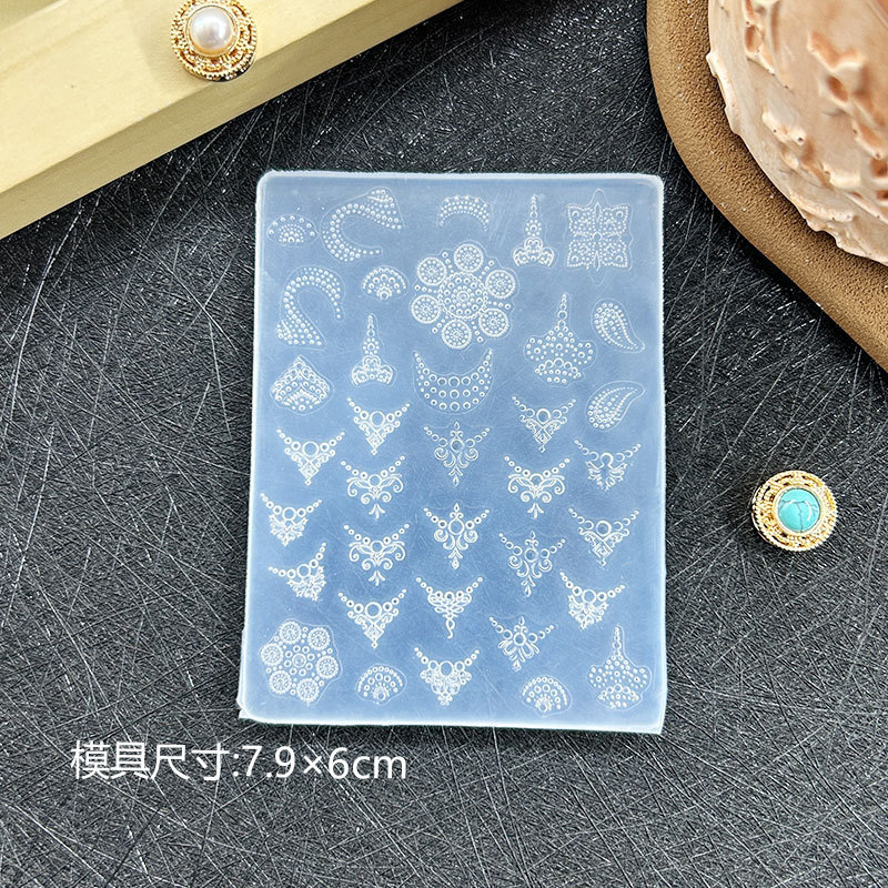 ins新款网红美甲立体浮雕雕花复古欧式西米亚DIY美甲装饰高透模具|undefined