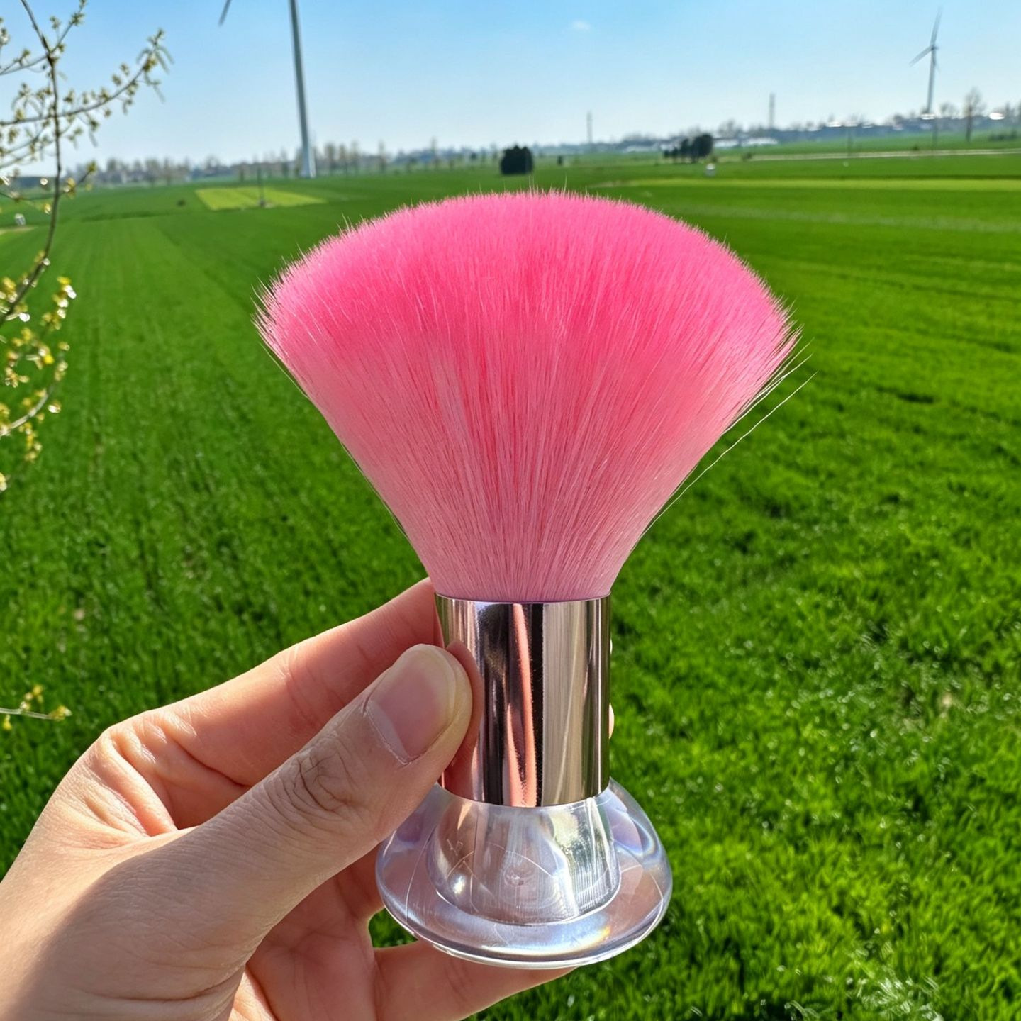 Brocha para Uñas Tipo Champiñón con Base para Manicura y Maquillaje