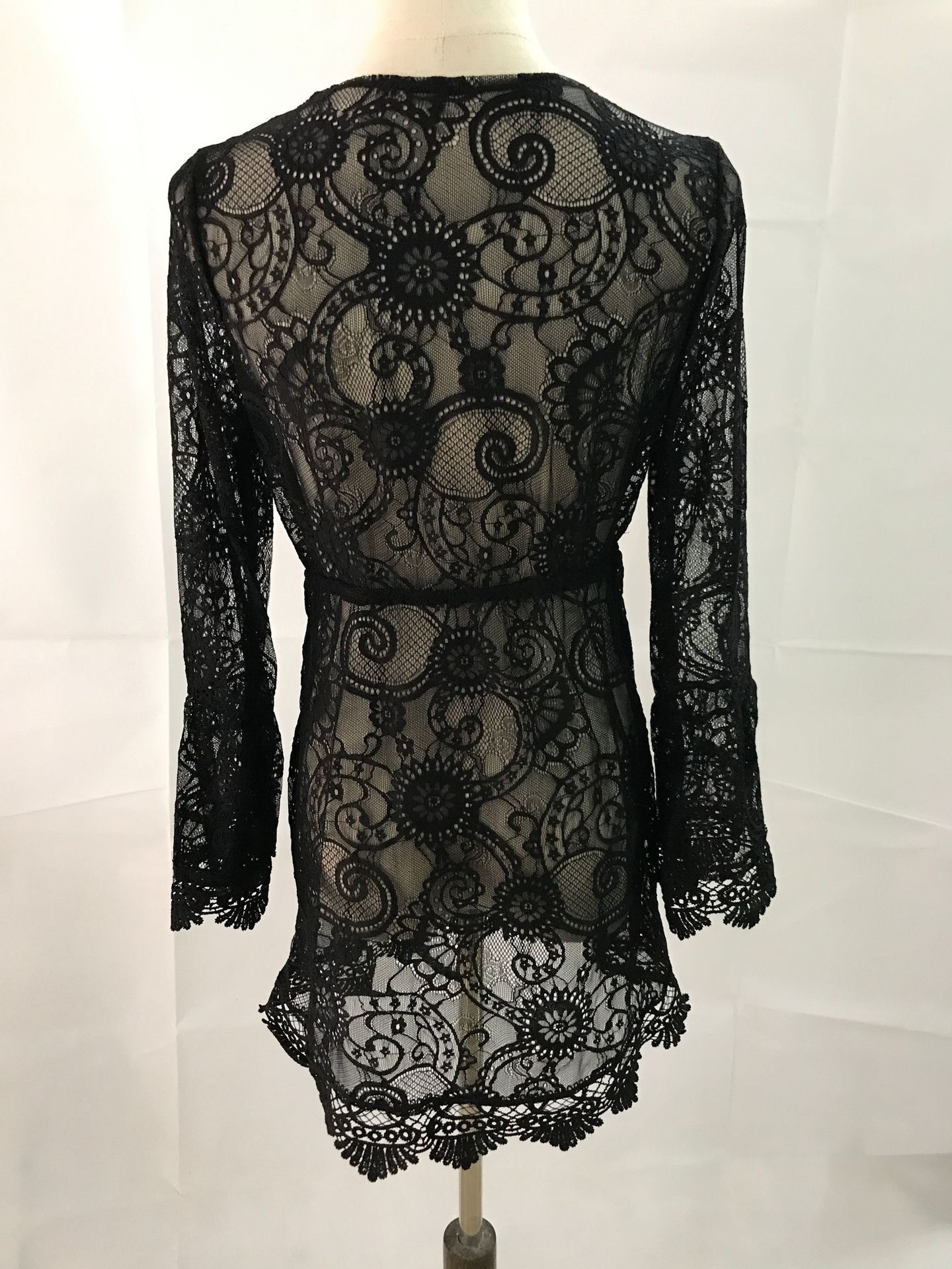 V Neck Neckline Regular Fit Fit Type Wholesale Women's Simple Style Lace Solid Color Holiday Beach V Neck Nine Points Sleeve Sundress