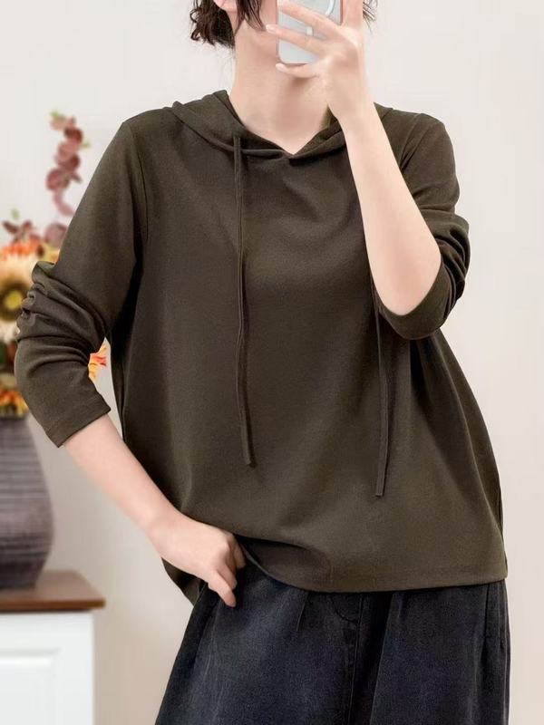 新款宽松显瘦帽衫休闲长袖打底休闲百搭连帽卫衣女|undefined