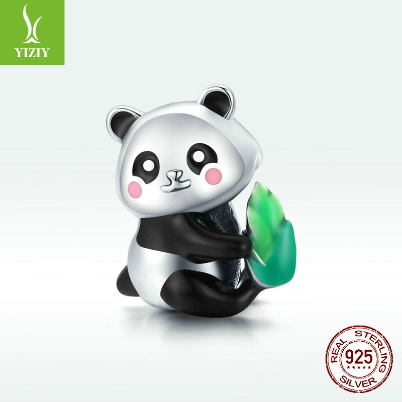 Новый милый медведь животное DIY бусинки Оберег Сердцевина Panda S925 серебряные бусины SCC1832