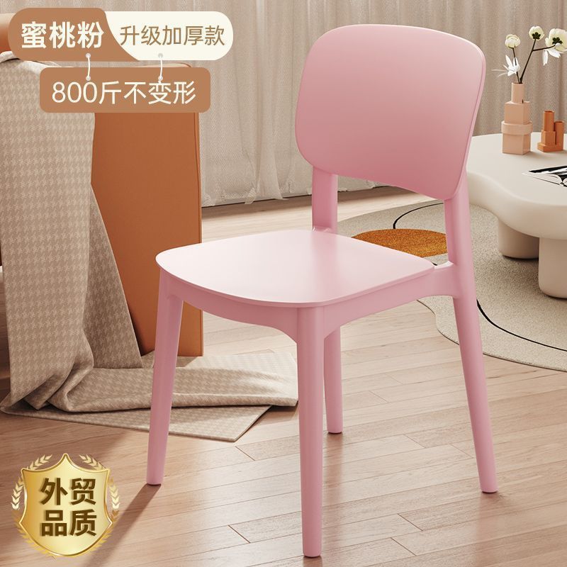silla de comedor de plástico grueso, taburetes modernos y simples con respaldo, sillas de mesa y sillas nórdicas caseras, sillas con respaldo cómodas
