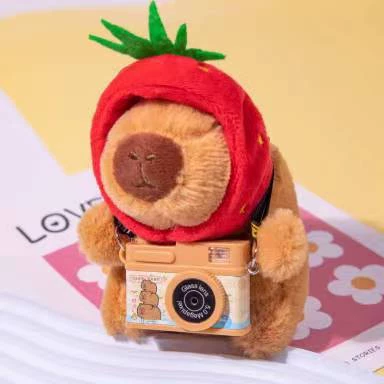Cotton flashing doll, straps, retro small camera, keychain, makes sounds