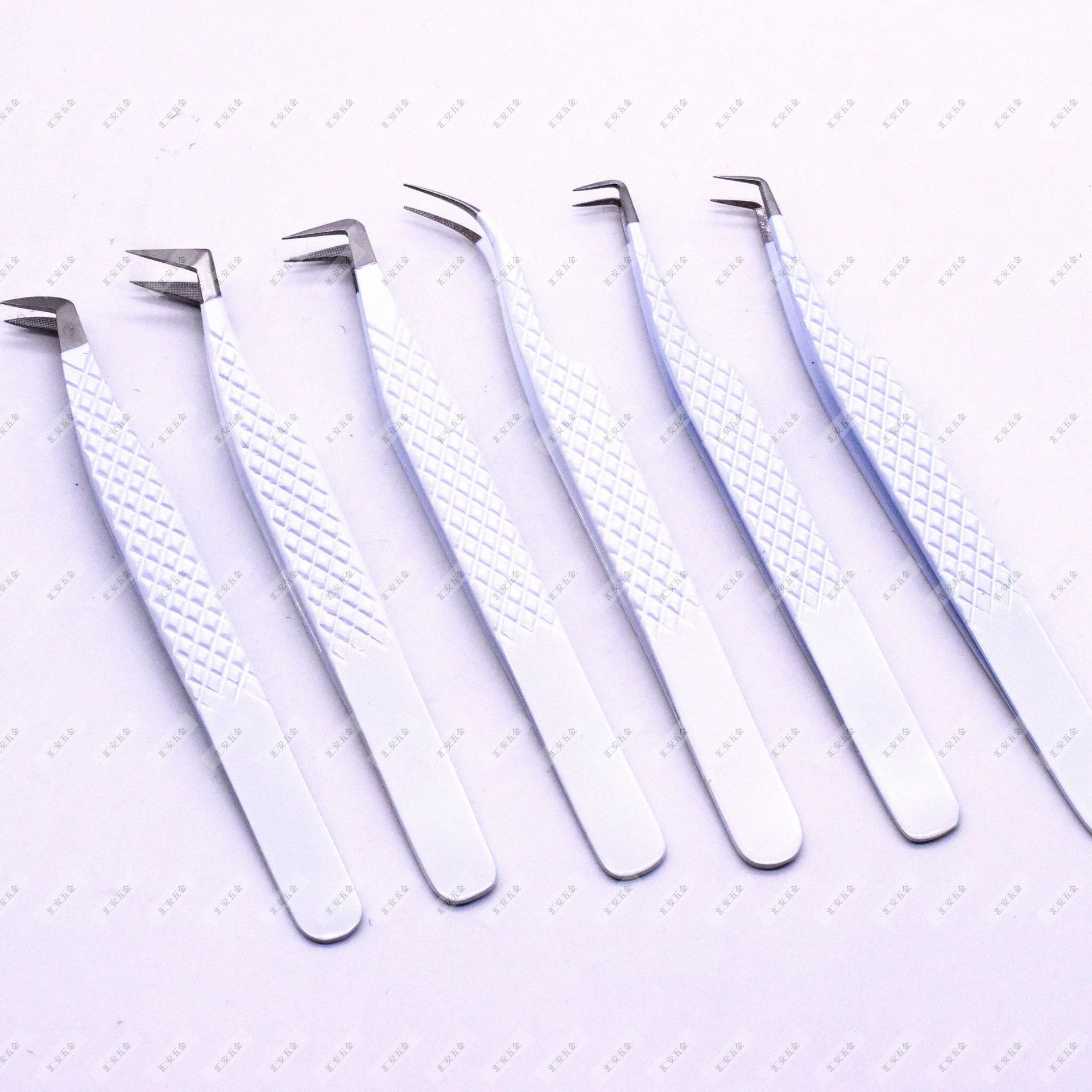 新款现货供应美睫睫毛镊子 纤维头fiber tip开花镊子 亚马逊爆款