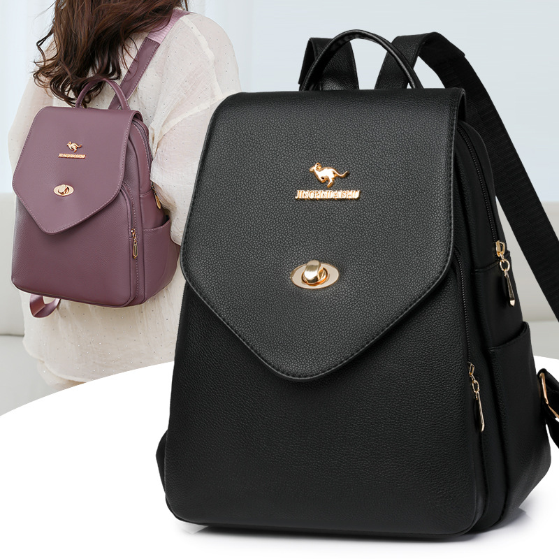 Sentido de alta gama 2025 primavera nuevo estilo simple y versátil viaje mochila de gran capacidad moda casual señoras mochila marea