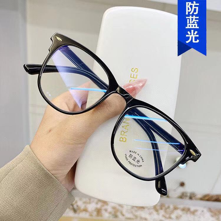 新款复古防蓝光平光镜网红潮款米钉眼镜框架男女学生成品近视眼镜