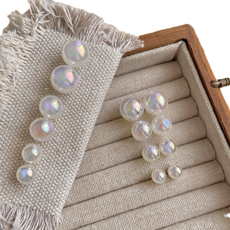 S  바늘 꿈꾸는 듯한 다채로운 틈새 인어 컬러 진주 귀걸이 여성을 위한 고급 간단하고 다재다능한 귀걸이