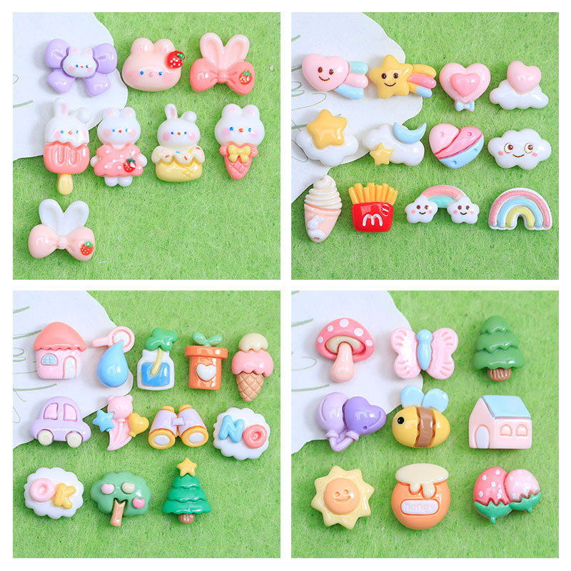 Mini Glossy Cartoon Resin Small Accessories Cream Glue DIY Handmade Materials Homemade Mobile Phone Case Hair Accessories
