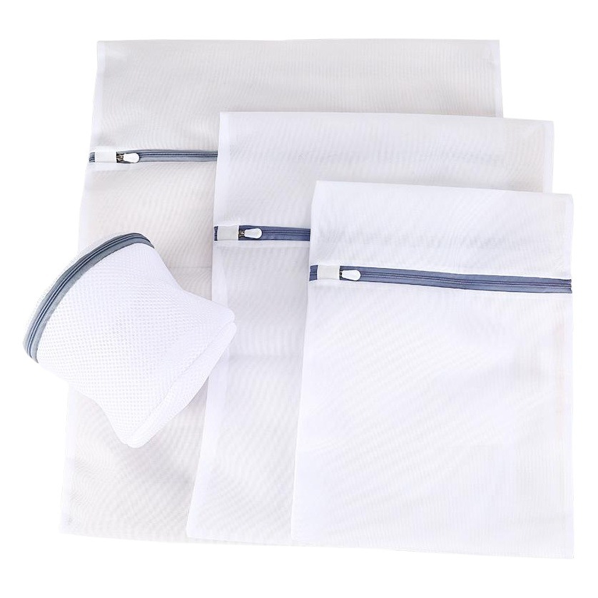 Factory Direct Supply Household Laundry Bag Bra Bag Thickened Fine Mesh Underwear Wash Bag Zipper Mesh Bag Set Wholesale