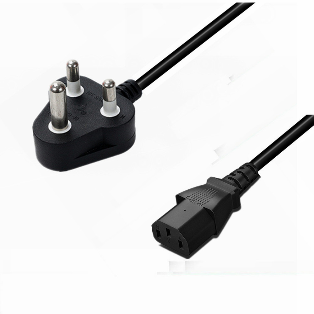 直销 南非SABS认证插头线16A三插小南非品字尾大南梅花尾电源线