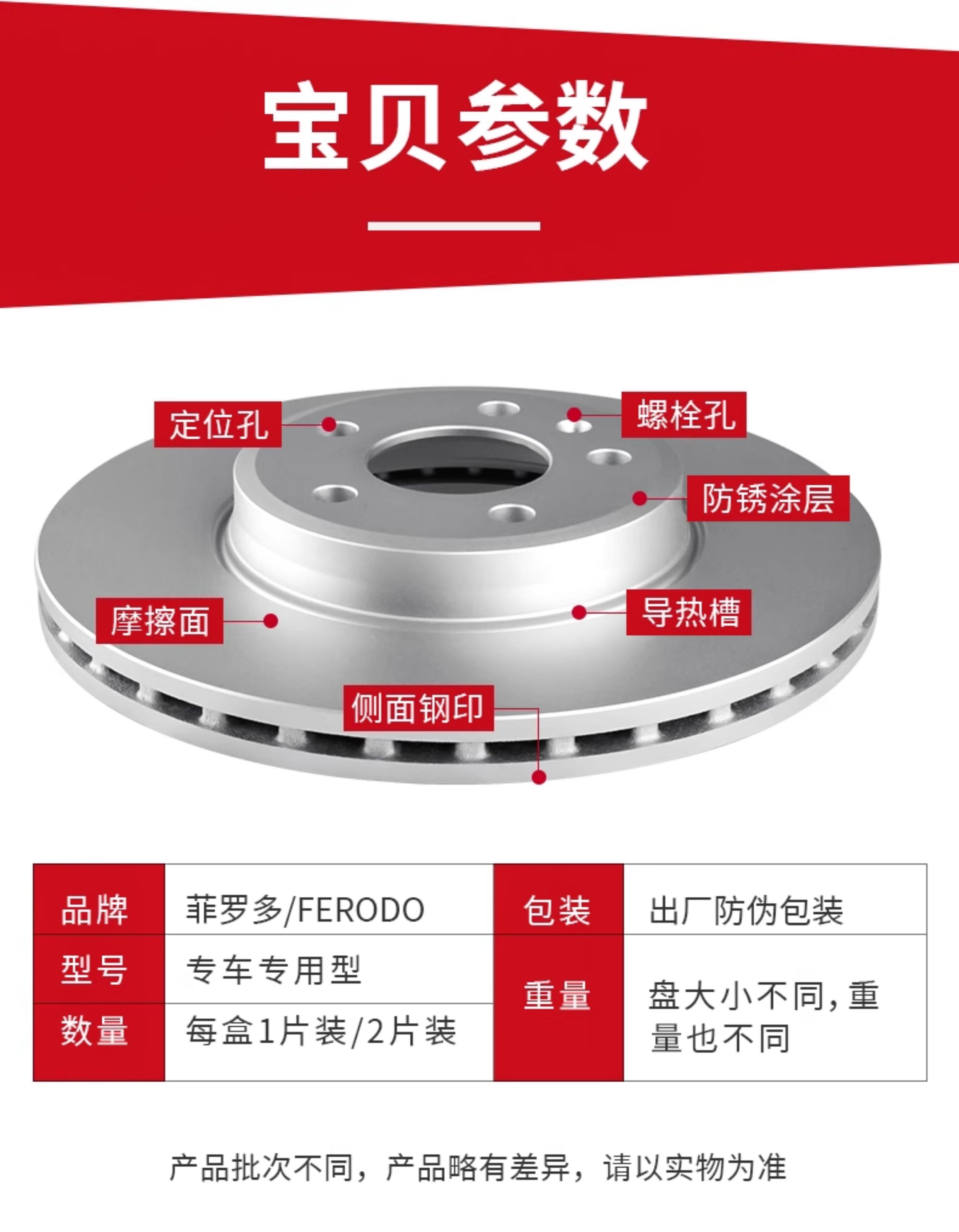 Firodo front and rear brake discs for Volkswagen Lavida, Sagitar, Bora, Magotan, Tiguan L, Golf, Passat, Tayron