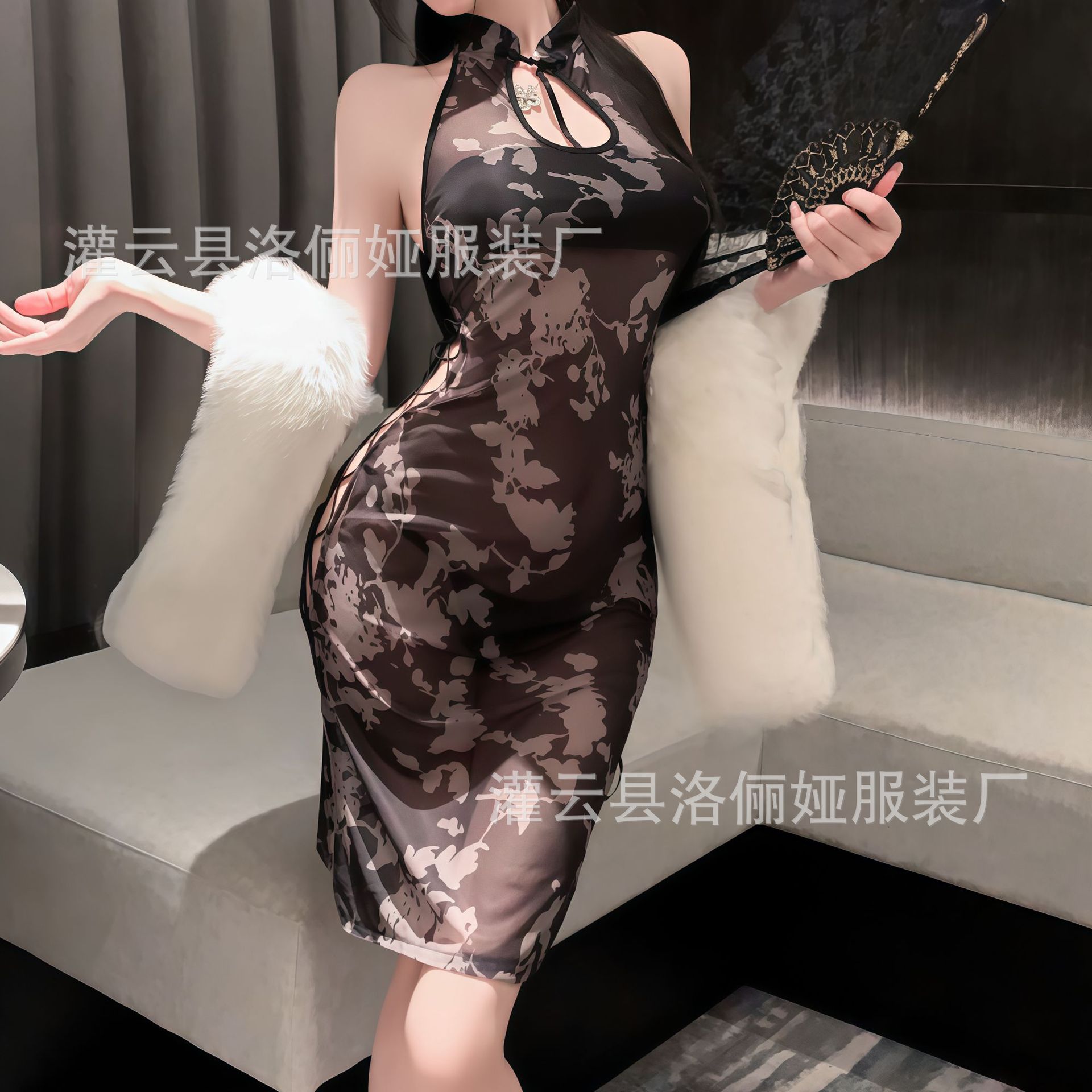 情趣内衣江南美人古风轻薄透视旗袍露臀高开叉免脱调情制服诱惑女