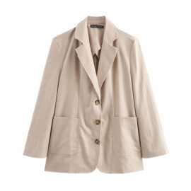 2024夏wish亚马逊eBay亚麻混纺宽松西装外套西服