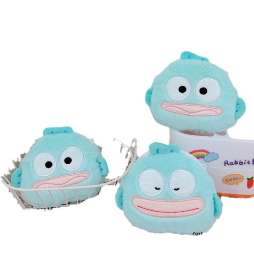 Hanton clown fish coin wallet plush keychain big mouth fish monster pendant coin lipstick headphone storage bag wholesale