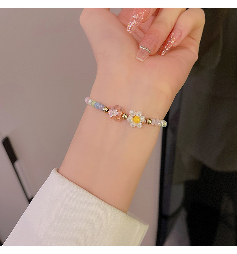 1 Piece Fashion Heart Shape Artificial Crystal Elastic string Beaded Womenu0027S Bracelets