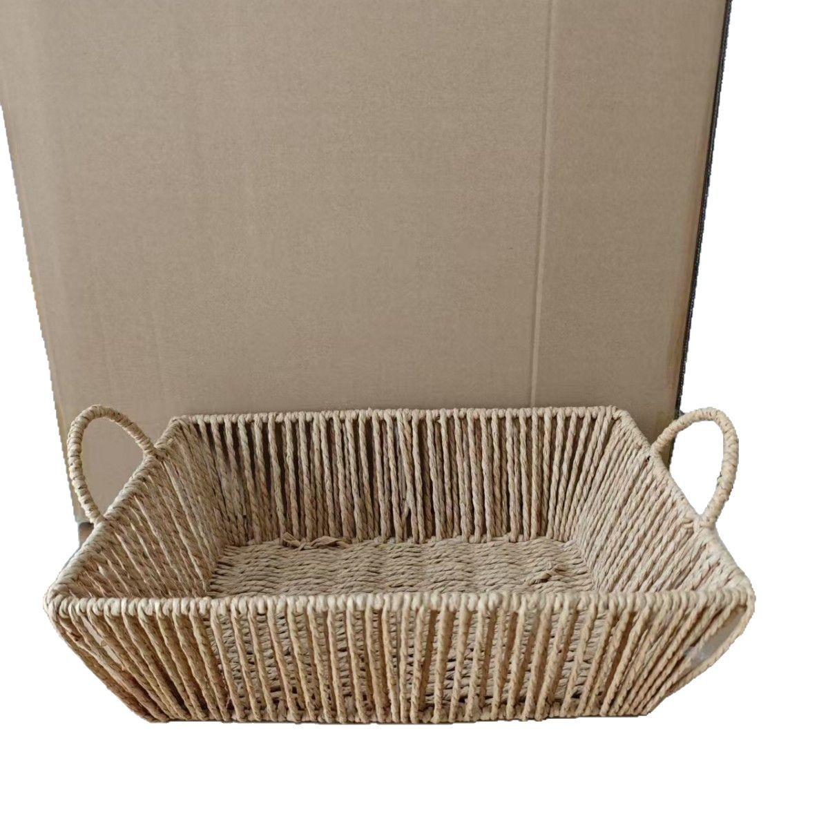 Cesta de almacenamiento tejida de paja de calabaza de agua Cesta de escritorio de estilo nórdico cesta de organización cesta de almacenamiento tejida de escritorio conjunto de tres piezas