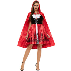 Thickened S-3XL plus size European and American Halloween cloak Little Red Riding Hood costume cosplay character uniform