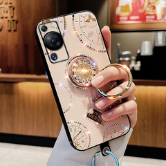 適用華為P60手機殼P50/P40新款鑲鑽指環支架全包防摔保護套女款