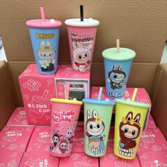新サラリーマン布娃 * 歳プラスチックカップストローカップステンレス保冷保温カップ女子盲箱コップ