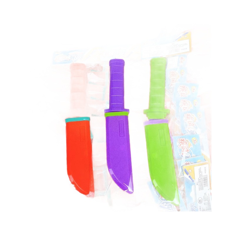 Cuchillo de resorte telescópico cuchillo de rábano colorido espectáculo de hechicería accesorios automáticamente bolsa de nuevo lote de juguetes infantiles