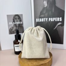批发环保亚麻束口袋现货批发棉布袋抽绳束口袋棉麻抽绳袋小布袋