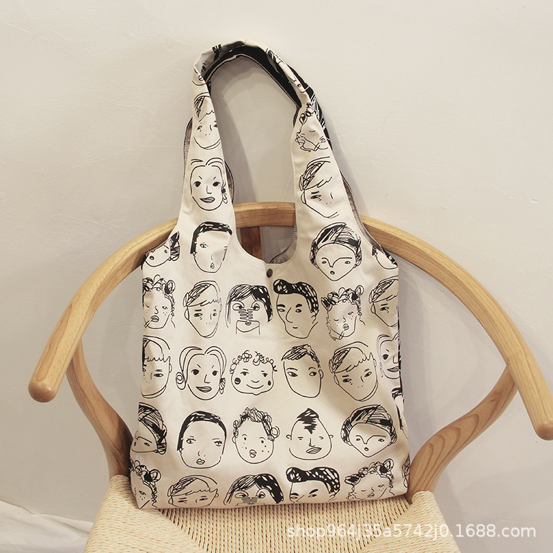 厂家现货批发日系原创小众设计帆布袋女学生个性手提包单肩背心袋