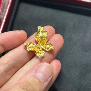 18K Gold Butterfly Pendant Au750 Moissanite Large Butterfly Pendant High-End Versatile Pendant Xiaohongshu Live Broadcast Hot Style