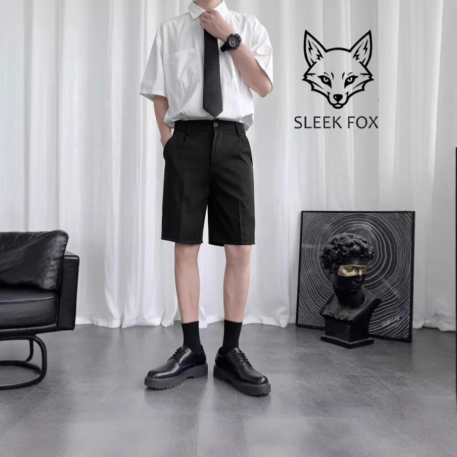 Summer Korean Style Trendyy Suit Shorts Men's Handsome Casual Five-Point Pants Ins Hong Kong Style Retro Loose Small Suit Pants