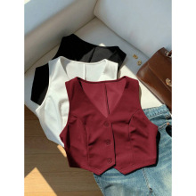 Y 29118 Women Solid Color Vest Set Ůʿ��ɫ����������