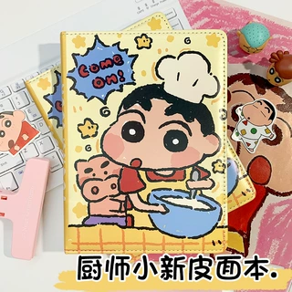 厨师小新a5皮质笔记本蜡笔小新皮面本加厚记事本子蜡笔小新手账本