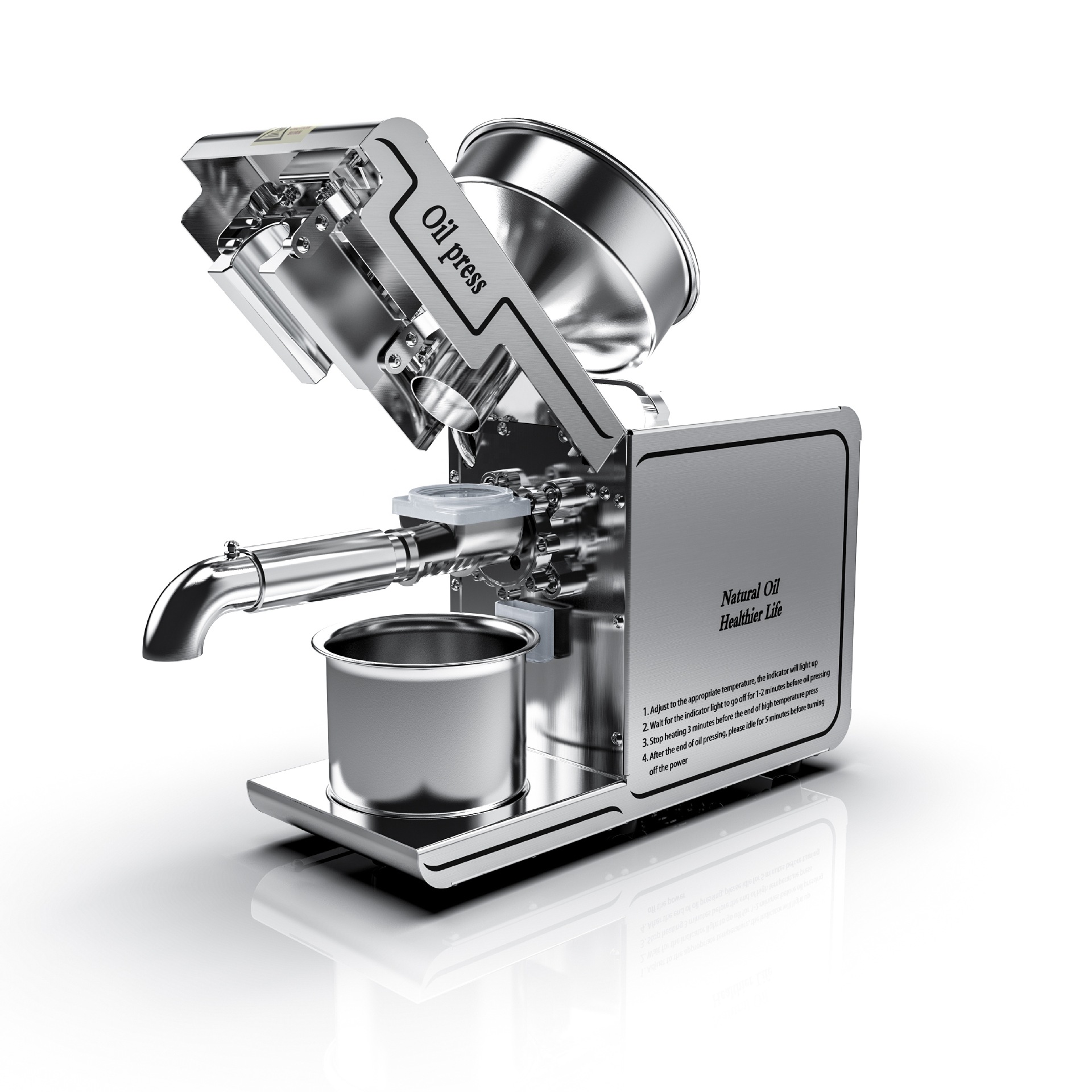 橄榄椰子智能榨油机全不锈钢花生芝麻榨油机冷热双榨