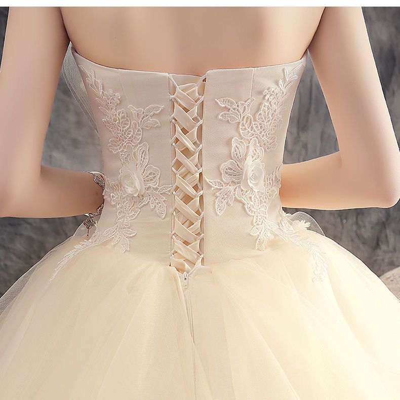 Elegant Simple Wedding Dress For Brides Petite Mori Style Strap_voghion.com