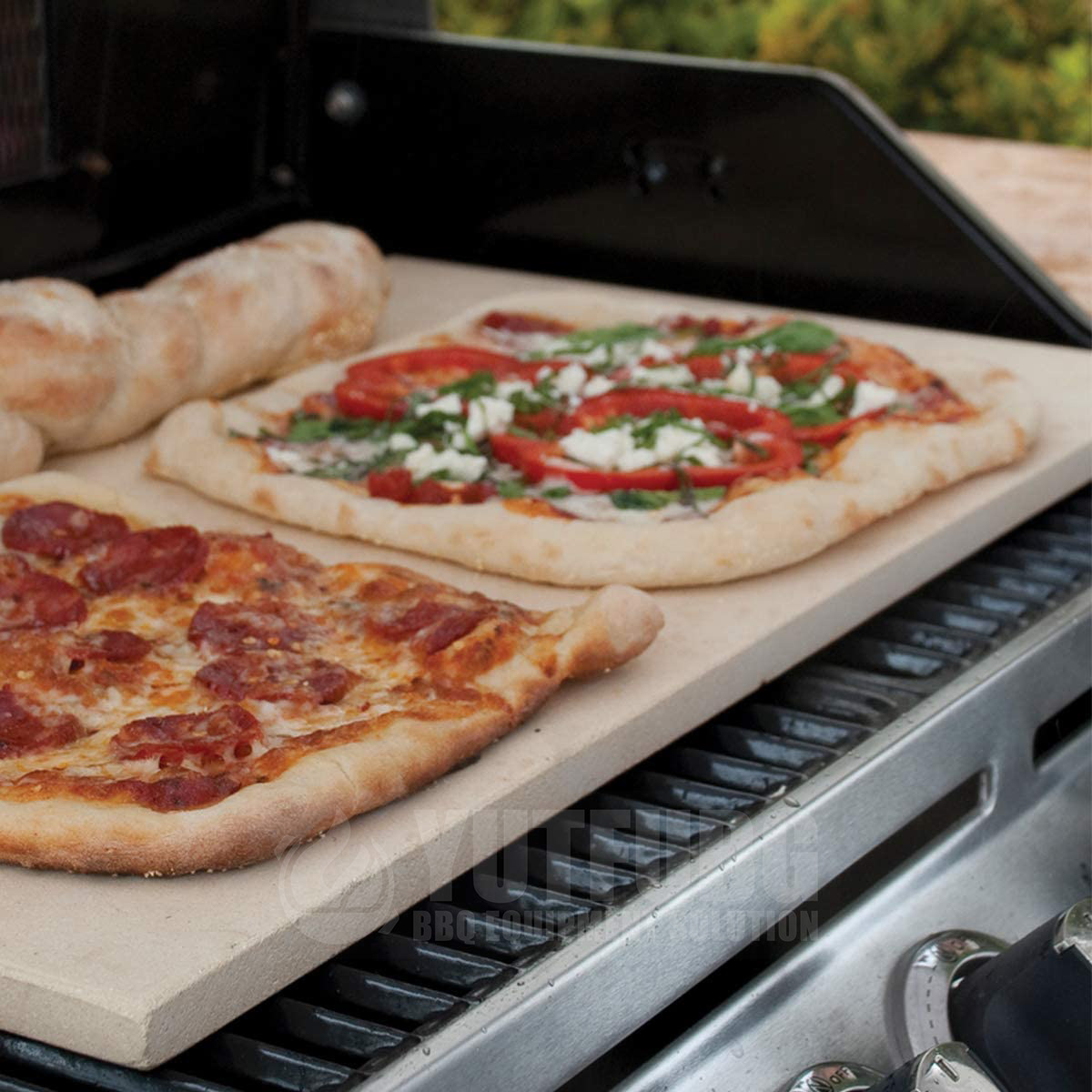 Piedra para hornear pizza, bandeja de cerámica para hornear, resistente a altas temperaturas, apta para alimentos, cuadrada, de cordierita, para barbacoa, plato para pizza