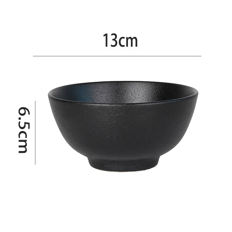 Multi-Estilo negro brillante mate esmerilado tazón de cerámica hogar ramen tazón de sopa tazón de ensalada de frutas tazón de arroz tazón para mascotas