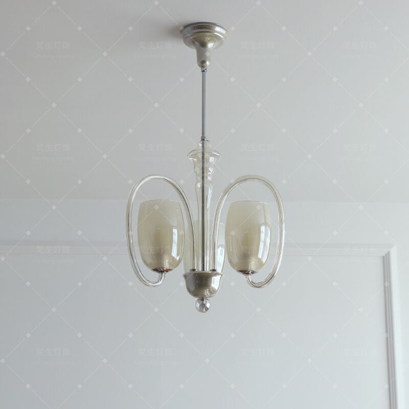 Art Deco1940 Medieval Art Deco Chandelier French Retro Cloakroom Classical Small Bedroom Lamp